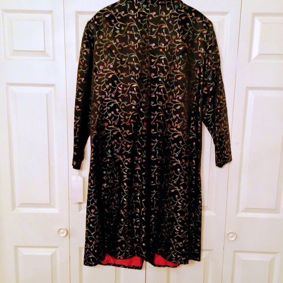 Vintage Other - Vintage Dead Stock J.B.S. Silk Black and Red Floral Women's Jacket